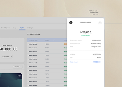 PUB Transaction Details Screen dashboard dashboard sesign delivery app ui delivery ui drawe modal product design success transaction details ui uiux user experience design user interface wallet screen