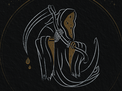 Sickle & Peace age dark death design graphic design hood icon ill illustration logo music peace reaper robe sickle space stars texture time vector