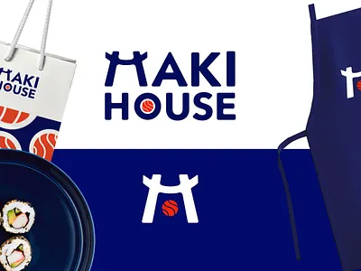 The Maki House Logo brand identity branding design food illustration logo vector
