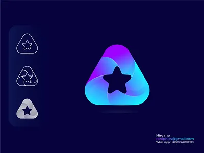 Star Logo with letter A design a a star logo branding creativedesign gradient graphic design icon illustration letter a logoinspiration modern modern logo star logo star logo with letter a design symbol typography unique logo vector