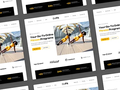 Befit Fitness landing page branding clean daily dailyui design dribbble figma fitness gym hero section landing page layout modern product design ui uiux web web design website design workout