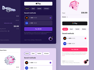 Advanced customization for check out app check out custom ui customization design fintech games gaming mobile mobile app mobile design payments product design web xsolla