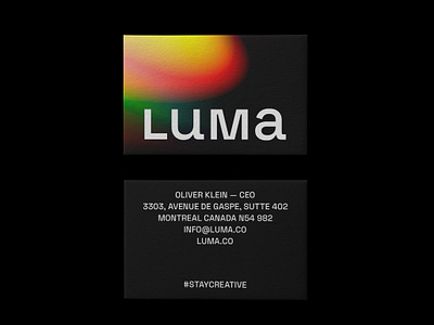Luma Logotype & Business Card Design black branding business card collaterals dark gradient instagram lettering lettermark light logo logotype minimalist monogram social media spotlight tiktok type typography wordmark