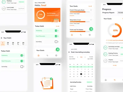 Habita: Habit Tracking App Concept goal tracking app habit app habit tracking app productivity app