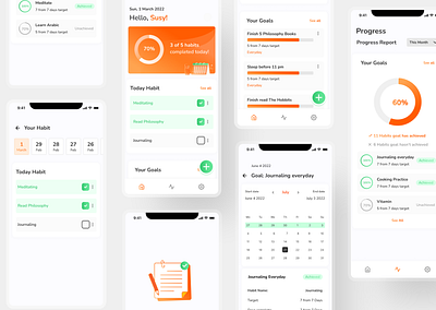 Habita: Habit Tracking App Concept goal tracking app habit app habit tracking app productivity app