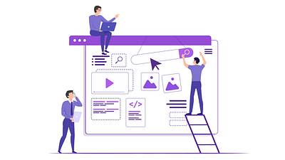 Modern Flat Style illustration blog branding freelancer illustration landing page vector