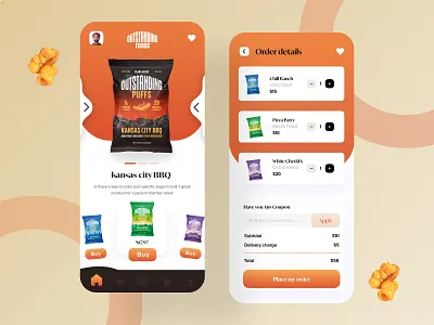 Outstanding Food__ Snacks Mobile app app cheeps cheetos crunchy design food food app foodie lays mobile app online shop outstanding food product product design puffs shop app snacks ui design uiux ux design