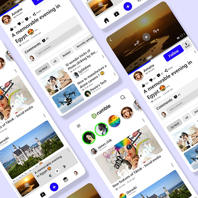 Rumble-Video Player App UI Design template - 2 3d animation app branding design graphic design illustration logo motion graphics player rumble template typography ui uidesign uiux ux uxdesign vector video