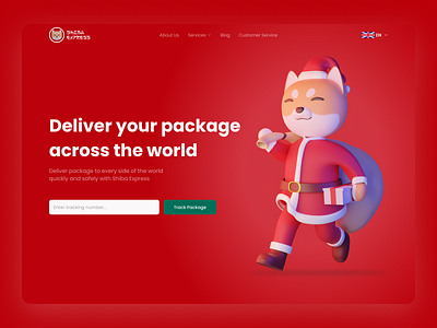 🎅 Shiba Express - Package Delivery Landing Page 3d 3d dog christmas landing page package delivery shiba inu shiba inu 3d ui uidesign uiux uiweb web design