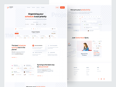 Scheduler Timeline - Website agenda appointment calender clean home page landing page design landingpage meeting schedule task timetable ui ui design ux web web design website website design