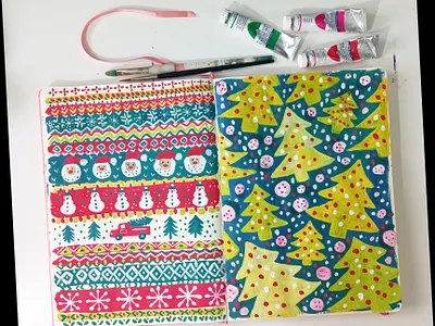 Merry Christmas art drawing gouache hand drawn illustration merry christmas painting pattern winter art