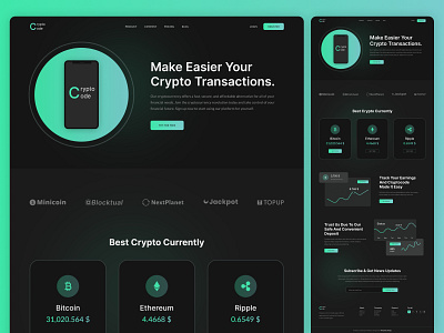 CryptoCode – Cryptocurrency Website Design For Free crypto web design crypto website design for free cryptocurrency cryptocurrency website design design figma freebies free figma template free web design free website design template free website template freebies nft nft marketplace website design templatesjungle ui design web design webdesign website concept website design