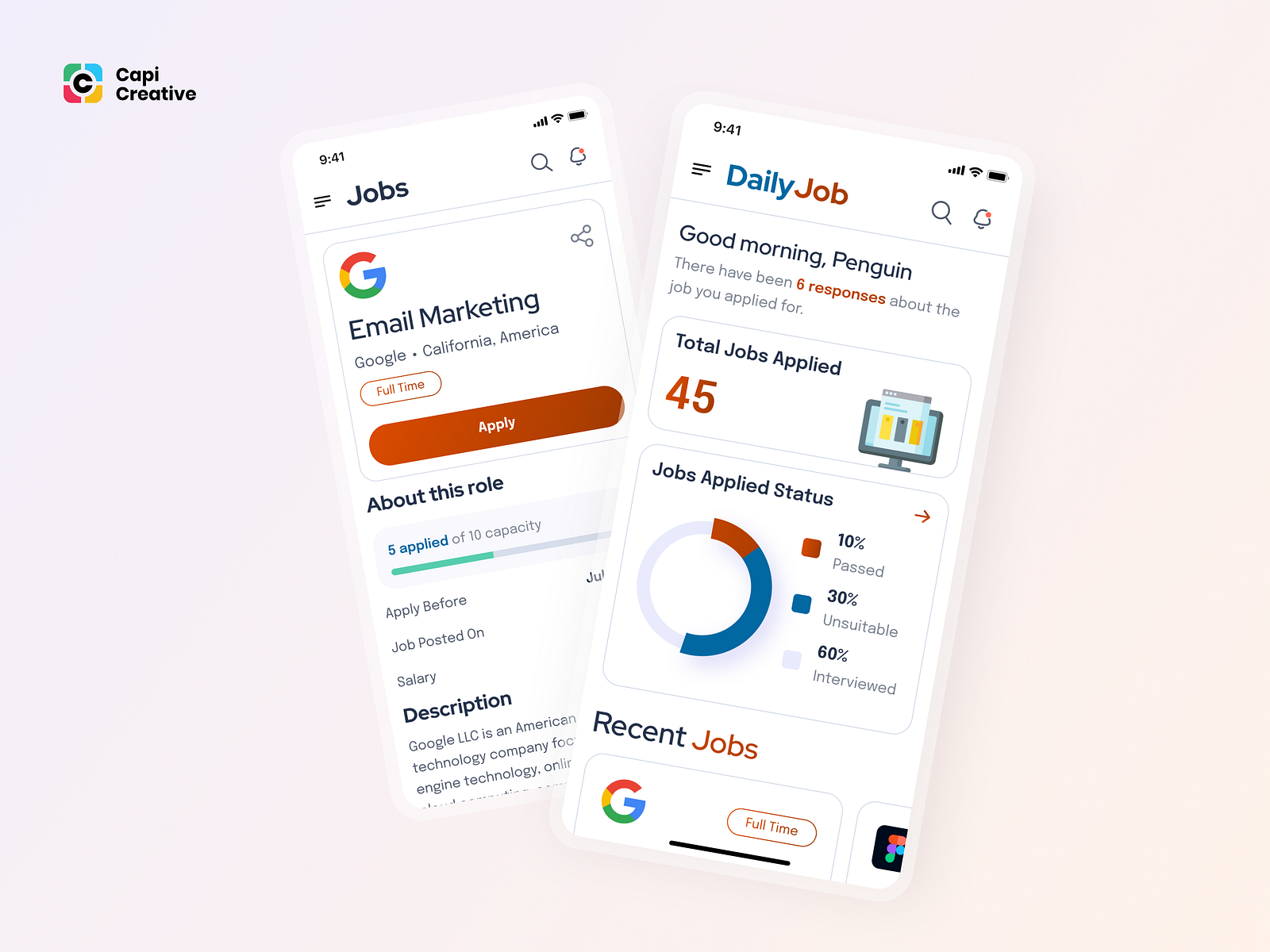 Job Search App - Mobile App UI Concept by Capi Product on Dribbble