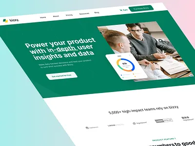Bizzy – Saas Landing Page Design for Start up design figma download figma freebies free figma download freebies illustration landing page saas saas landing page startup ui ui design ui ux uikit ux design web web design website website design