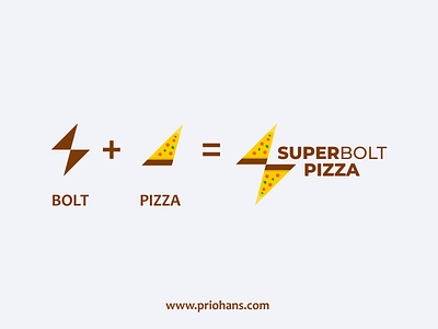 Bolt and Pizza Logo Combination bolt bolt logo brand branding color design dual meaning logo food logo illustration logo logo combinations logo designer pizza pizza logo prio hans typography ui vector