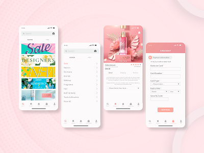 Cosmetic-Shopping-App app branding cosmetic cosmetic shopping app graphic design mobile ui online shopping photoshop shopping ui ux xd
