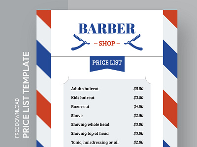 Barbershop Price List Free Google Docs Template barber barbershop beard beauty business charges docs document google hairdressing list price price list pricelist printing rate salon tariff template templates