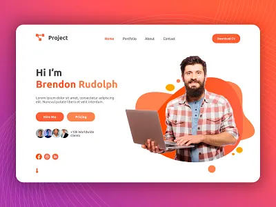 Portfolio Web - Landing Page adobe xd design figma illustration landing page portfolio portfolio landing page portfolio website portfolio website design social ui uidesign uiux