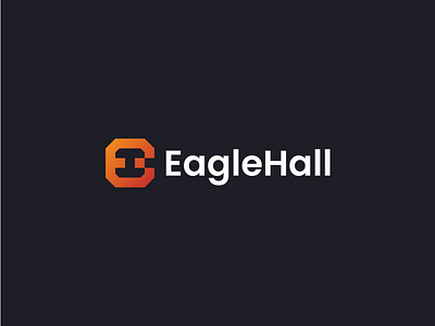 Eagle Hall - Logo Design brand identity branding clean logo colorful creative logo e eh logo graphic design h letter logo logo minimalist logo monogram visual identity wordmark
