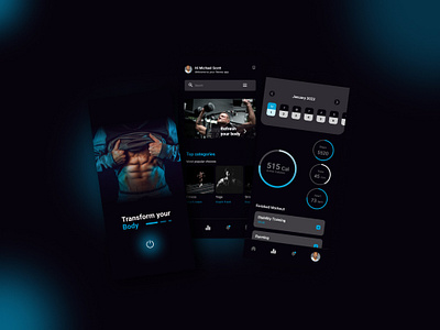 Mobile App: iOS Android UI app application figma gym ui ux