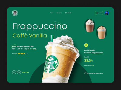 Starbucks Coffee - Landing Banner Concept Light banner branding coffee coffee website landing landing page product design starbucks ui ux web design webpage webpage design