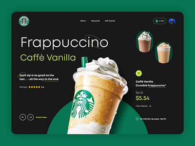 Starbucks Coffee - Landing Banner Concept Dark banner design coffee design concept design landing landing page product design starbucks ui ux web design website design