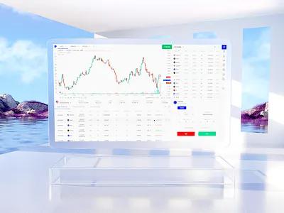 Product Design for Trading Platform & Full CGI 3d 3d scene cgi dashboard desktop app fintech forex future glass modern platform product product design saas stocks trading ui ux web app white