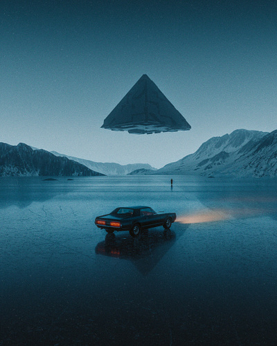 Icy Odyssey 3d car cinema cinematic city dark digital art