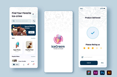 Mobile IceCream Store ecommerce app game app grocery app ice cream store app mobile ui online shope online store ui