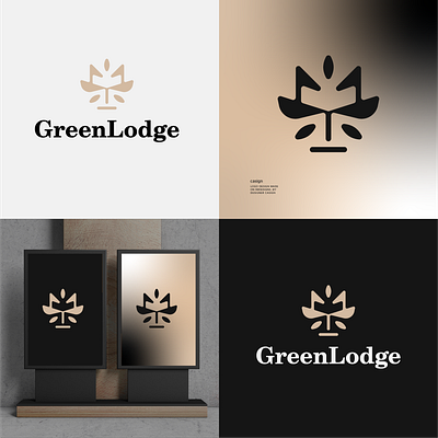 Green Lodge branding design green idea logo luxury