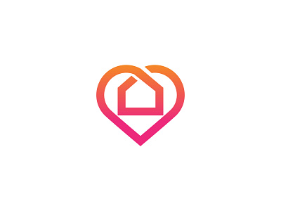 heart + home logo concept branding design heart home logo mortgage realestate