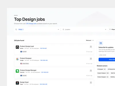 Stratis UI - Job Board boards cards career clean components data design figma interface job kit minimal modal search settings system ui ui design ux ux design