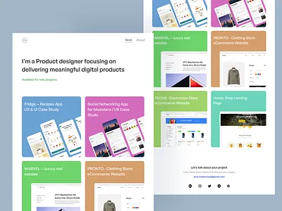 My Portfolio Website design minimal ui ui design user interface website