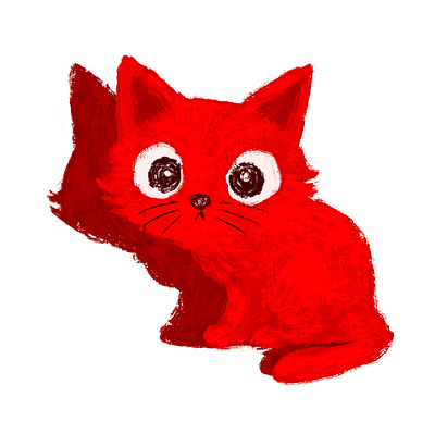 Red Cat and Shadow animals cat character illustration kitten kitty pet