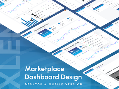 Marketplace Dashboard Design - Desktop & Mobile Version branding design graphic design illustration logo ui uiux ux