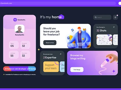 Konstantin - Personal Portfolio Website of Developer based in Ha branding design designer designers illustration logo ui uidesign uiux ux