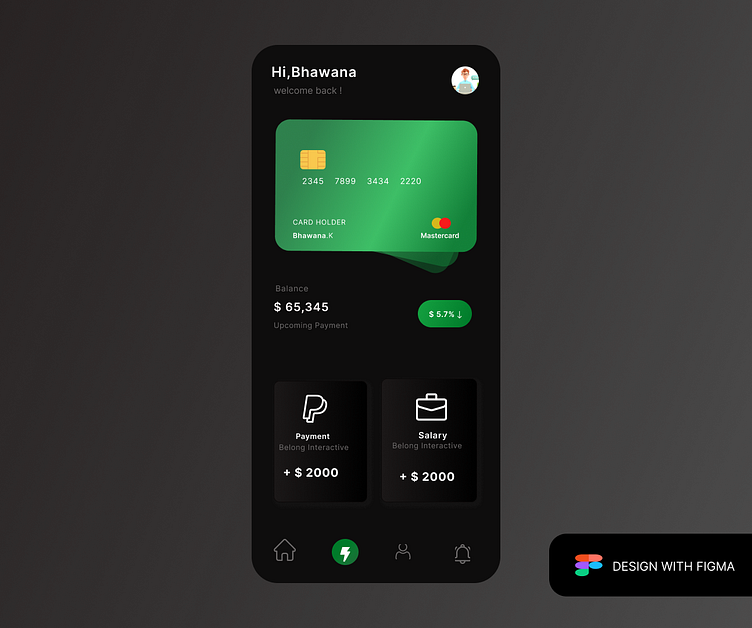 ui design ofmoney balance by Bhawana on Dribbble