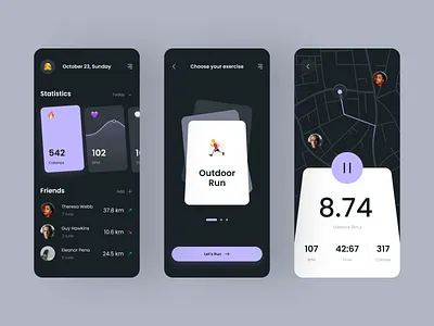 Just Run - Mobile application design for runners clean digital product design minimal mobile app mobile app design mobile application design product design sport app ui ux