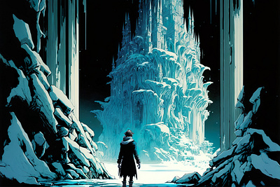 Icy Castle 4 ai art color concept design digital gradient illustration light midjourney minimal painting photoshop simple snow