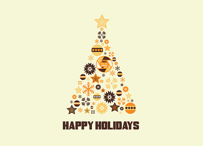 Happy Holidays Retro Minimalist Design adobe illustrator brand design branding christmas design graphic design illustration minimalist retro design typography vector
