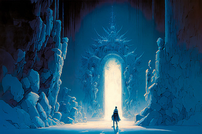 Icy Castle 9 ai art color concept design digital gradient illustration light midjourney minimal painting photoshop simple snow