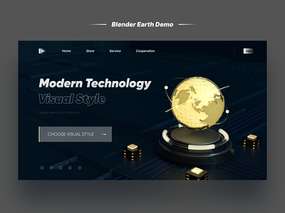 Blender Earth Demo 3d blender design ui ux