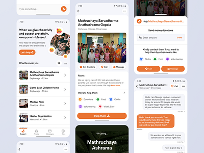 Charity/Helping app concept charity charity app donations gouthamgtronics helping app orphan helping app