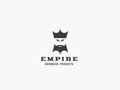 Empire Logo alpha beard branding care crown empire grooming identity illustration king logo man minimal queen razor shave shaving simple