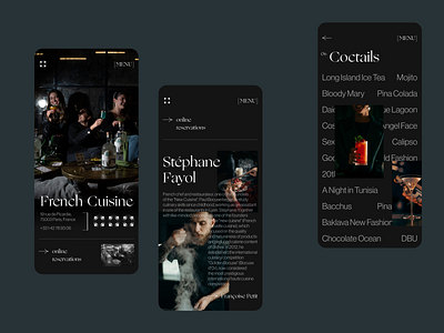 French Cuisine I Mobile App app bar design drink food mobile mobile app restaurant ui uiux ux