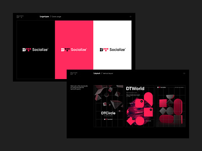 DT Socialize Brand Identity 3d animation bachoodesign brand guideline branding cinema 4d design graphic design identity illustration logo logotype