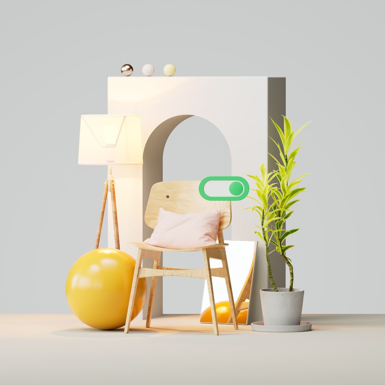 🪑🛋️🟡🟠 interior design 3d 3d art 3d artist brand branding color design illustration logo ui