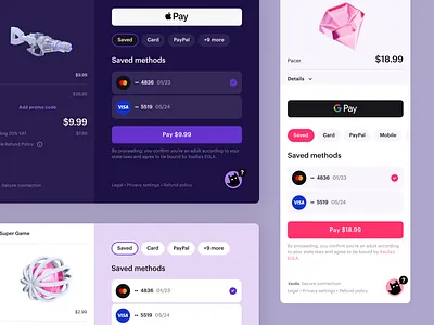 Advanced customization for check out check out customization gaming mobile payments ui web