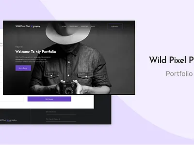 Portfolio Website Design brand identity branding cool creative design graphic design illustration minimal photo photography portfolio purple trendy ui ux web website wild