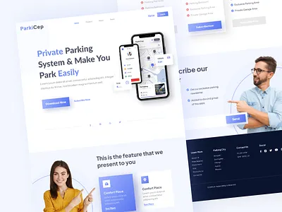 Landing page for Parkicep mobile app figma indonesian indonesian freelancer landing page parking web website